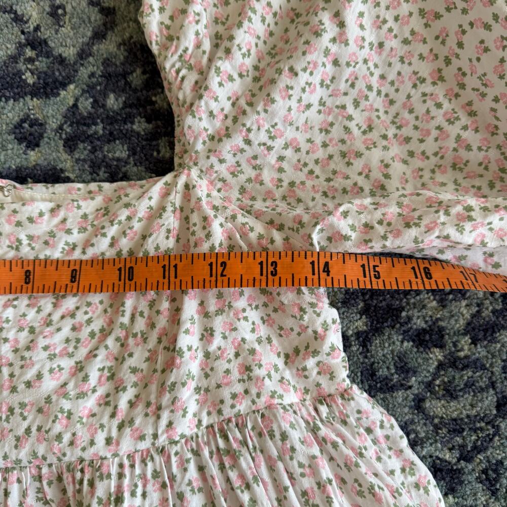 STORIA NWOT Floral Puff Sleeve Tiered Maxi Dress Summer Fairycore Preppy Boho - Picture 12 of 15